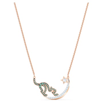 Cattitude necklace, Cat and star, Red, Mixed metal finish - Swarovski, 5558175