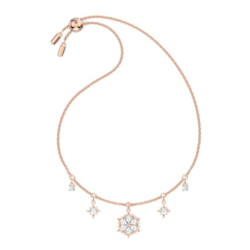 Magic 브레이슬릿, 눈꽃, 화이트, 로즈골드 톤 플래팅 - Swarovski, 5558186