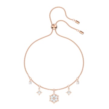 Magic 手鏈, 雪花, 白色, 鍍玫瑰金色調 - Swarovski, 5558186