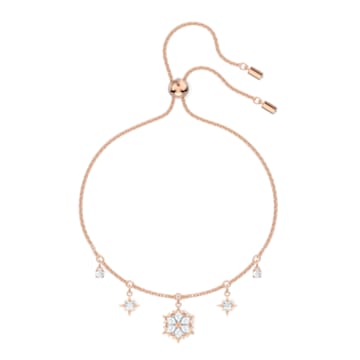 Magic bracelet, Snowflake, White, Rose gold-tone plated - Swarovski, 5558186