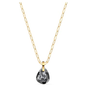 T Bar pendant, Gray, Gold-tone plated 