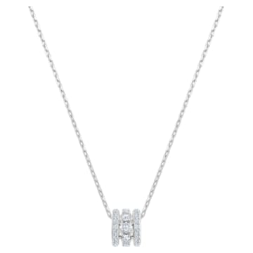 Further pendant, Pavé, Trio of loops, White, Rhodium plated - Swarovski, 5559259