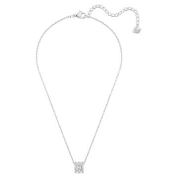 Further pendant, Pavé, Trio of loops, White, Rhodium plated - Swarovski, 5559259