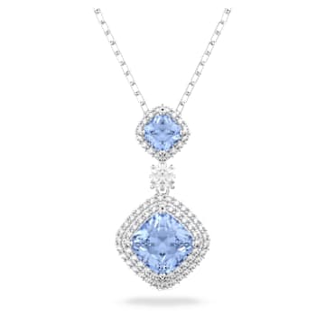 angelic rhodium plated necklace swarovski