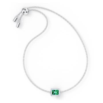 Angelic armband, Rechthoekig, Groen, Rodium toplaag - Swarovski, 5559836