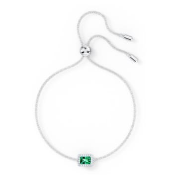 Angelic bracelet, Rectangular, Green, Rhodium plated - Swarovski, 5559836