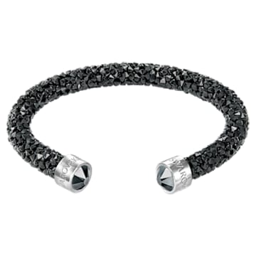 Crystaldust cuff armband, Zwart, Roestvrij staal - Swarovski, 5559855