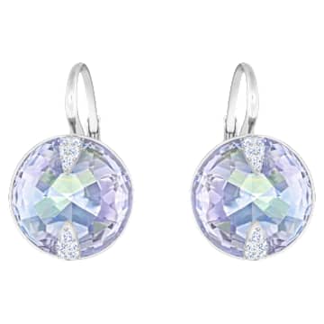 Globe 水滴形耳环, 圆形切割, 蓝色, 镀铑 - Swarovski, 5559860
