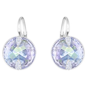Globe pierced earrings, Blue, Rhodium plated - Swarovski, 5559860