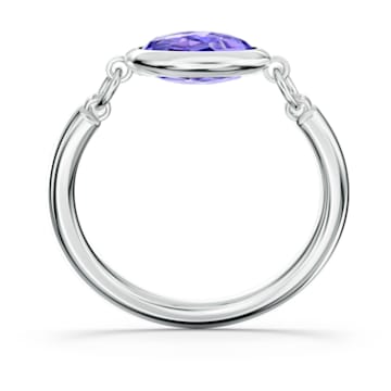 Tahlia ring, Round cut, Purple, Rhodium plated - Swarovski, 5560946