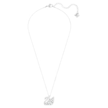 Swan Lake pendant, Swan, Small, White, Rhodium plated - Swarovski, 5561477