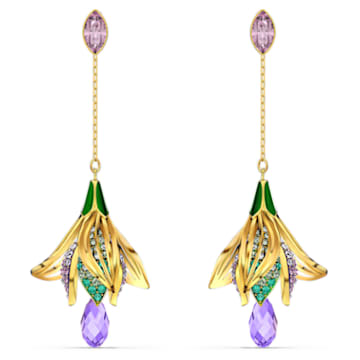 Togetherness drop earrings, Multicolored, Gold-tone plated - Swarovski, 5561604