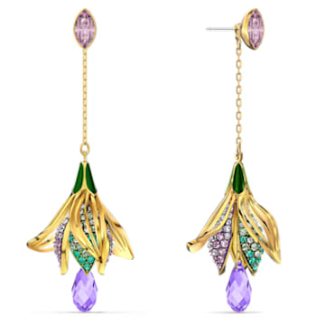 Togetherness Pierced Earrings, Multicolored, Gold-tone plated - Swarovski, 5561604