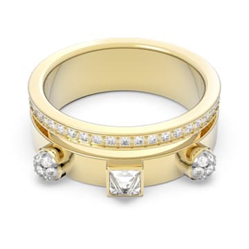 Thrilling Ring, Verschiedene Schliffe, Weiß, Goldlegierungsschicht - Swarovski, 5561688