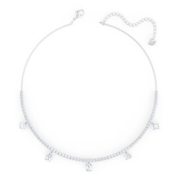 Tennis Deluxe Halsband, Verschiedene Schliffe, Weiß, Rhodiniert - Swarovski, 5562084
