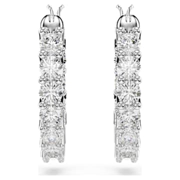 Vittore Kreolen, Rundschliff, Weiß, Rhodiniert - Swarovski, 5562126