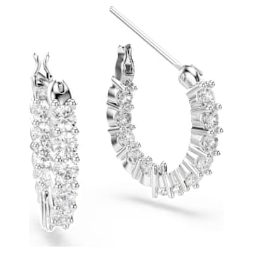 Vittore Kreolen, Rundschliff, Weiß, Rhodiniert - Swarovski, 5562126