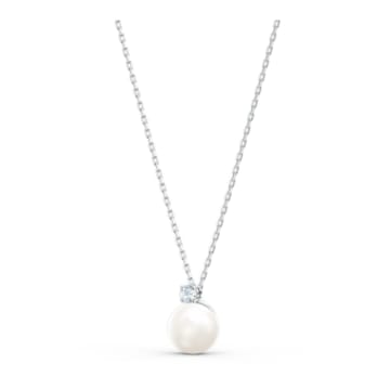 Treasure necklace, White, Rhodium plated - Swarovski, 5563288