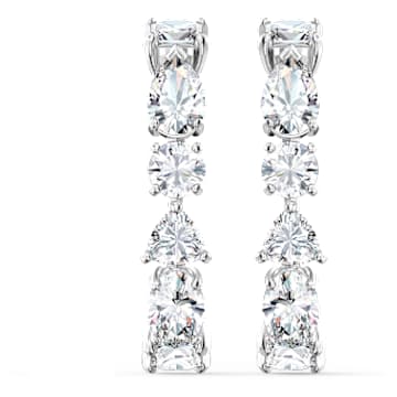 Manchettes d’oreilles Tennis Deluxe, Tailles variées, Blanches, Métal rhodié - Swarovski, 5563322