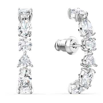 Tennis Deluxe 이어 커프, 믹스 컷, 화이트, 로듐 플래팅 - Swarovski, 5563322