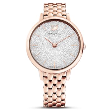 Crystalline Joy watch Uhr, Metallarmband, Weiß, Roségoldfarbenes Finish - Swarovski, 5563708