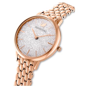 Crystalline Joy watch, Metal bracelet, White, Rose gold-tone finish - Swarovski, 5563708