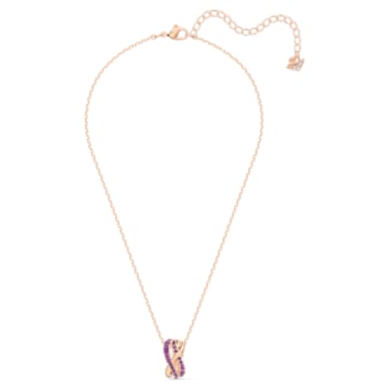 Twist pendant, Pink, Rose gold-tone plated - Swarovski, 5563907
