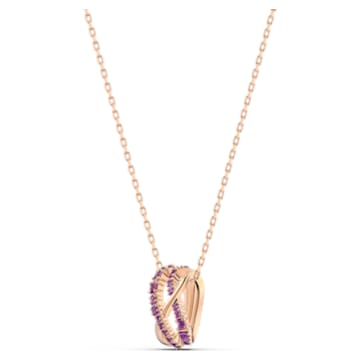 Twist pendant, Purple, Rose gold-tone plated - Swarovski, 5563907