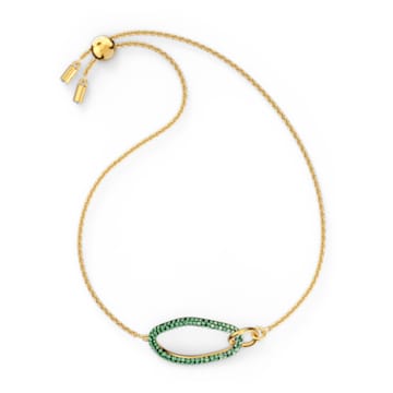 The Elements bracelet, Earth element, Green, Gold-tone plated - Swarovski, 5563935