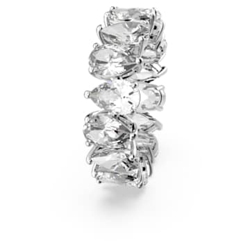 Vittore ring, Pear cut, White, Rhodium plated - Swarovski, 5563966