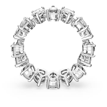 Vittore ring, Drop cut, White, Rhodium plated - Swarovski, 5563966