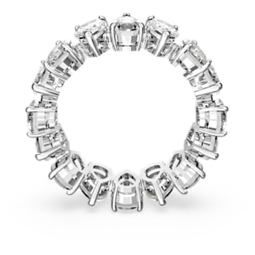 Vittore ring, Pear cut, White, Rhodium plated - Swarovski, 5563966