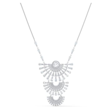 Swarovski Sparkling Dance Dial Up necklace, Large, White, Rhodium plated - Swarovski, 5564432