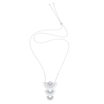 Swarovski Sparkling Dance necklace, Large, White, Rhodium plated - Swarovski, 5564432