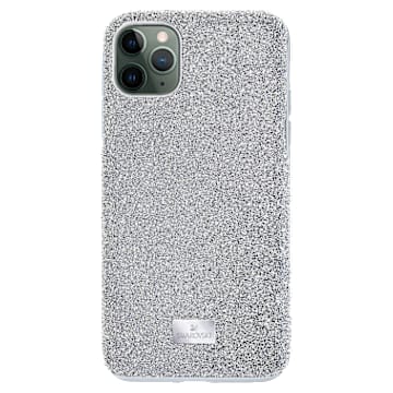 High smartphone case, iPhone® 12/12 Pro, Silver tone - Swarovski, 5565202