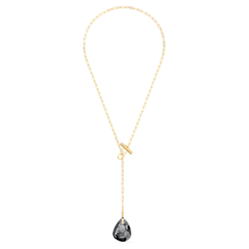 T Bar necklace, Grey, Gold-tone plated - Swarovski, 5565997