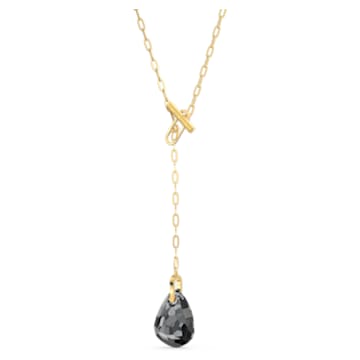 T Bar necklace, Grey, Gold-tone plated - Swarovski, 5565997