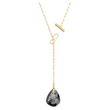 T Bar Y necklace, Grey, Gold-tone plated - Swarovski, 5565997
