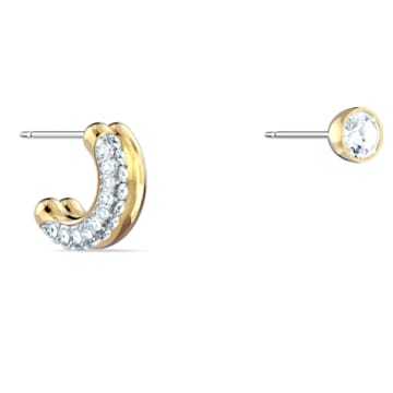 Time ear cuffs, Asymmetrical design, White, Mixed metal finish - Swarovski, 5566005