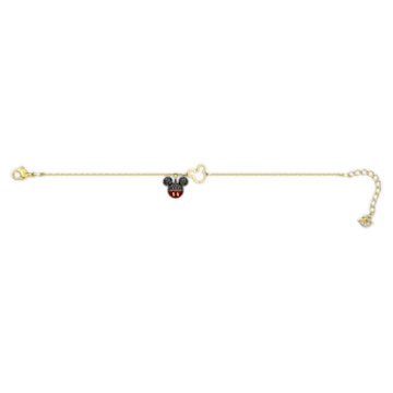 Mickey armband, Zwart, Goudkleurige toplaag - Swarovski, 5566689