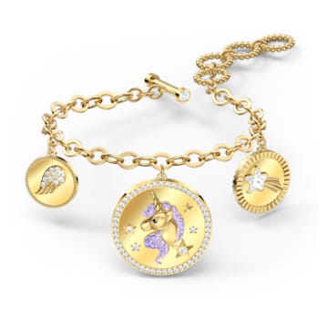 Out of this world bracelet, Unicorn, Purple, Gold-tone plated - Swarovski, 5566746