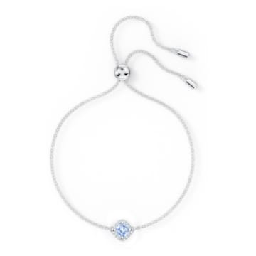 Angelic armband, Cushion-slijpvorm, Blauw, Rodium toplaag - Swarovski, 5567933