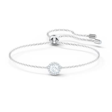 Angelic Bracelet Round White Rhodium, Swarovski Angelic Round Crystal Pendant Necklace