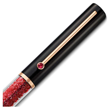Długopis Crystalline Gloss, Czerwony, Pokryty czarnym lakierem, powłoka w odcieniu różowego złota - Swarovski, 5568754