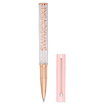 Crystalline Gloss 볼포인트 펜, 핑크, 핑크 래커 처리, 로즈 골드 톤 플래팅 - Swarovski, 5568756