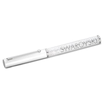 Crystalline Gloss ballpoint pen, White, White lacquered, Chrome plated - Swarovski, 5568761