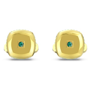 Theo cufflinks, Square shape, Earth element, Green, Gold-tone plated - Swarovski, 5569062