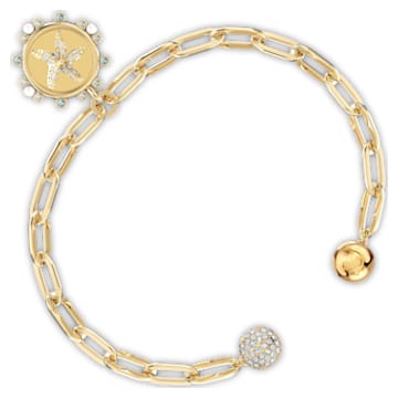 The Elements bracelet, Water element, Seastar, Blue, Gold-tone plated - Swarovski, 5569181