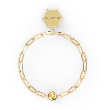 The Elements bracelet, Magnetic closure, Air element, Moon and stars, Blue, Gold-tone plated - Swarovski, 5569182
