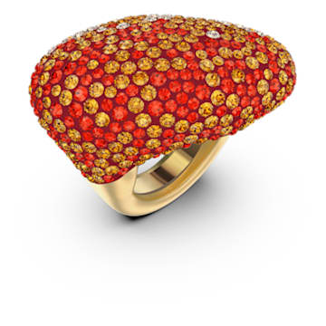 Δαχτυλίδι The Elements, Στοιχείο φωτιάς, Κόκκινο, Επιμετάλλωση σε χρυσαφί τόνο - Swarovski, 5570163